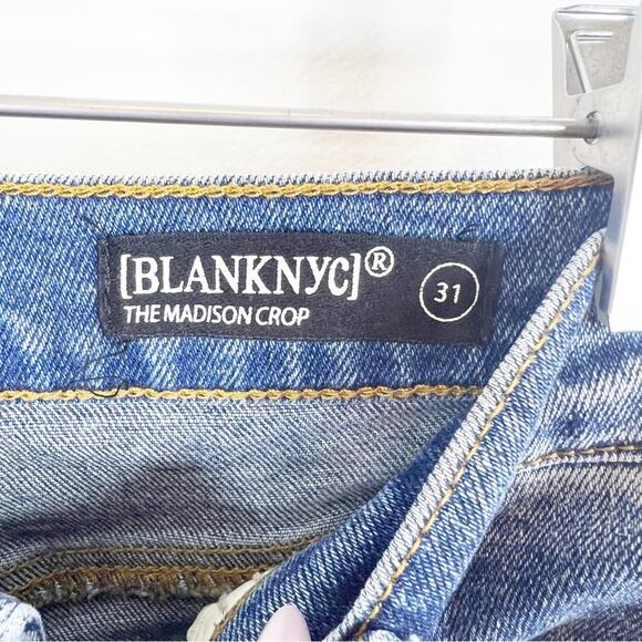BlankNYC The Madison High Rise Straight Leg Crop Jean 31 Blue - Picture 5 of 6